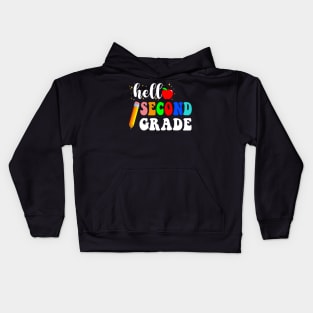 Hello Second 2nd Grade Back To School Teachers Kids Girls Kids Hoodie